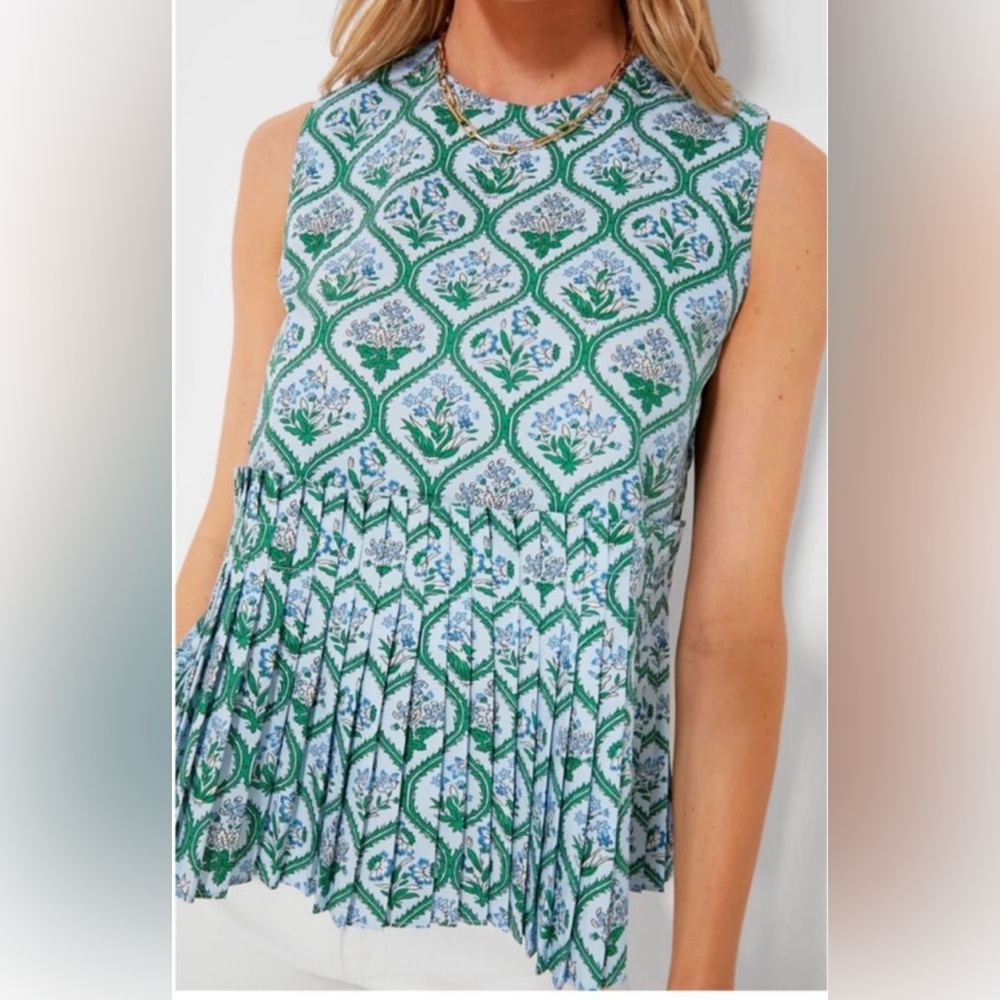 NWOT Tuckernuck Hyacinth Medallion Gretchen Top Medium Tank Blue Green Spring